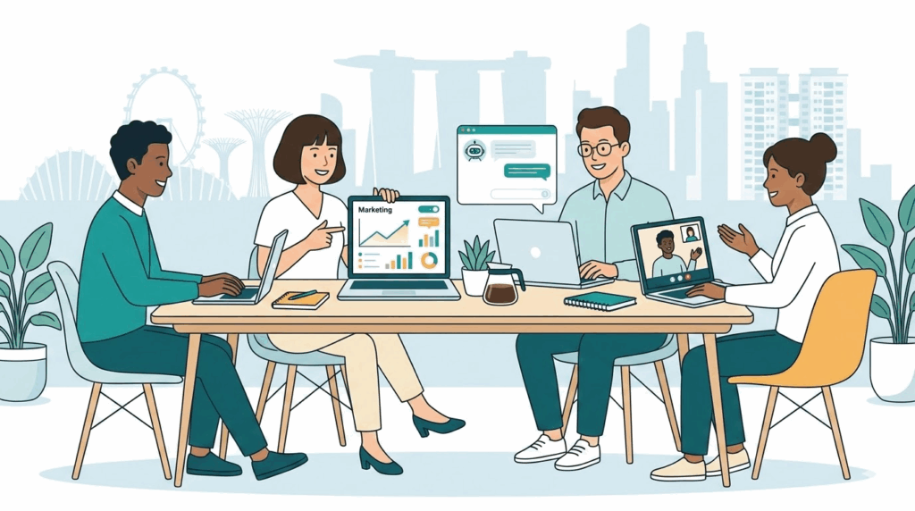 Singapore SME team using AI tools for inbound marketing