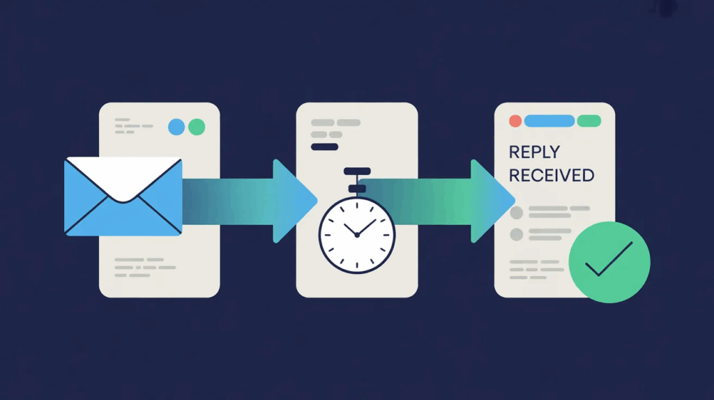 7 Ways to Use AI for Email and Calendar Management (That Actually Save Time) 2 Workflow automation diagram showing AI-triggered email follow-up sequence