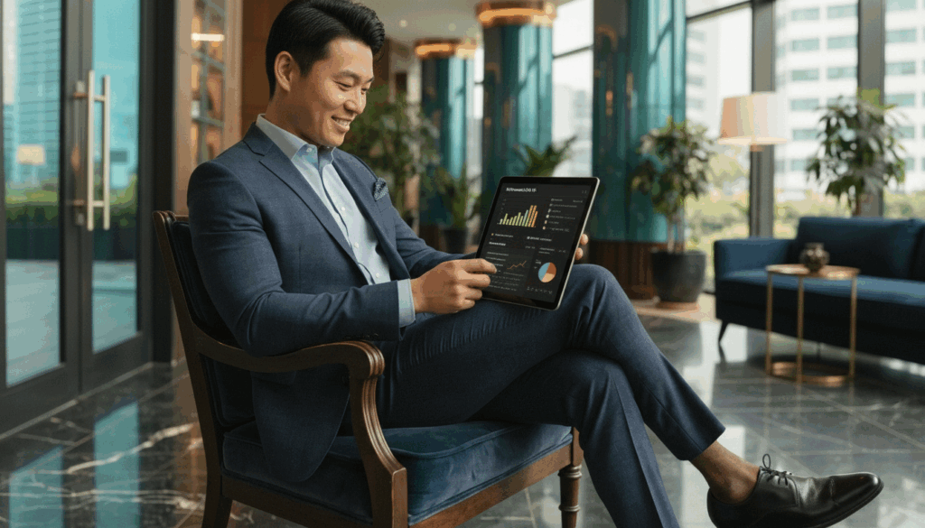 Singapore hospitality manager using AI CRM tools to manage sales prospecting and corporate bookings